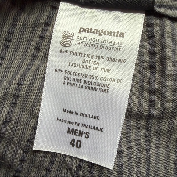 Patagonia Men's Thrift Shorts NWT Size 40 Gray Striped Flat Front - Picture 9 of 9